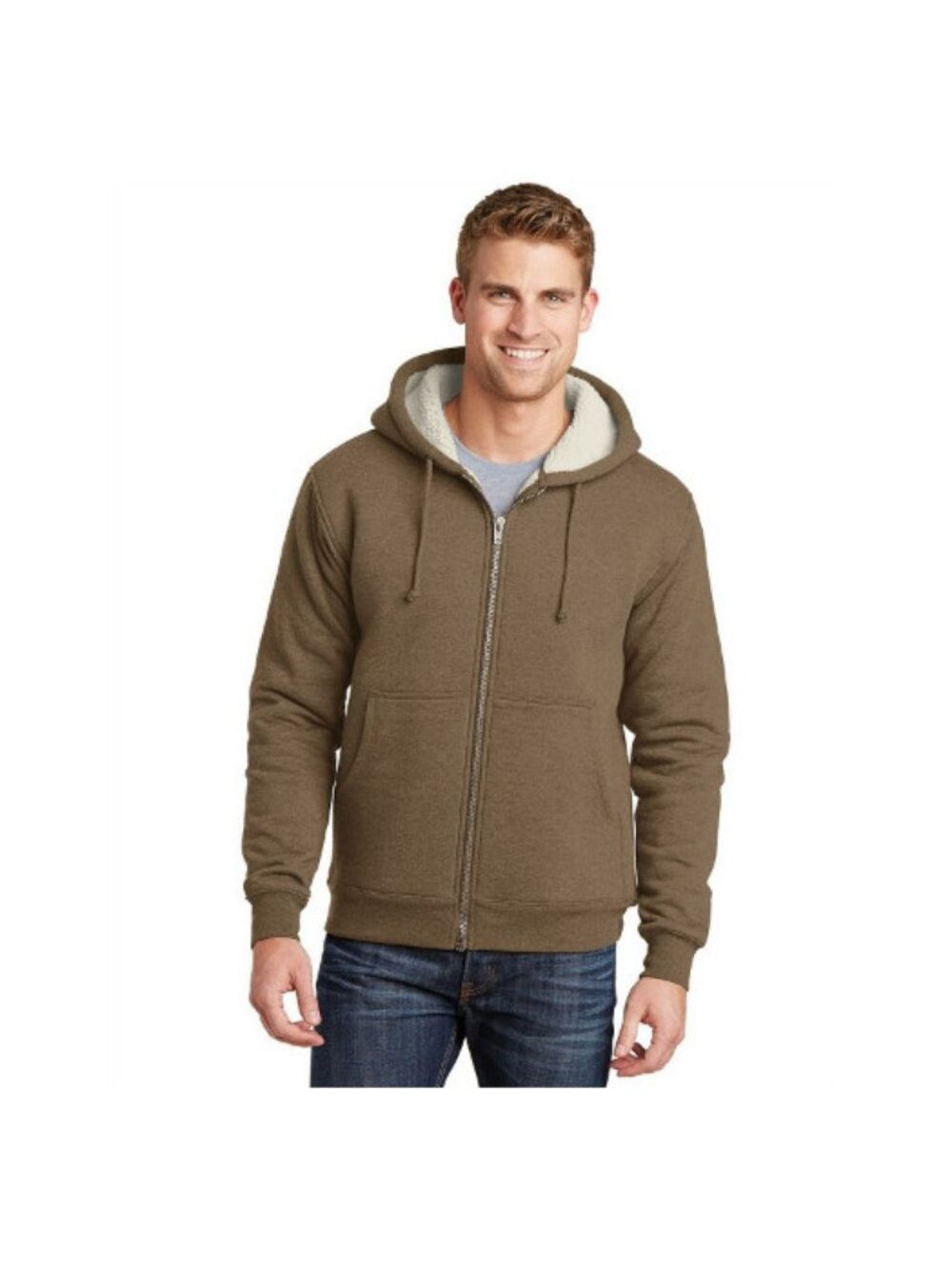 Cornerstone CS625 Men's Heavyweight Sherpa-Lined Hooded Fleece Jacket